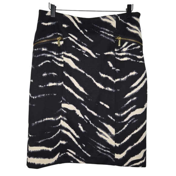 Michael Kors Womens Luxury Zebra Print Office Professional Pencil Skirt Size 10 - Picture 1 of 11